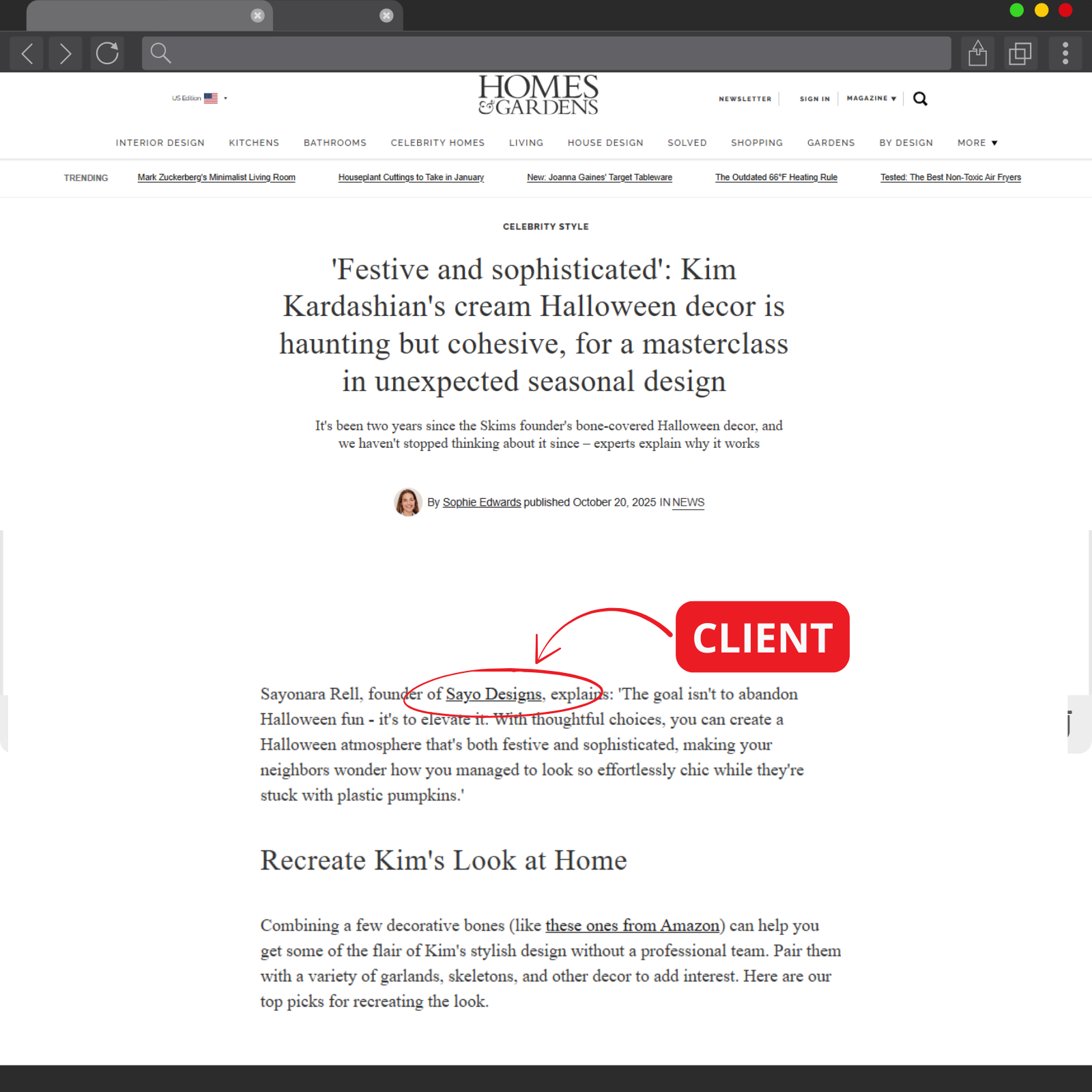 Expert Commentary example: real client coverage
